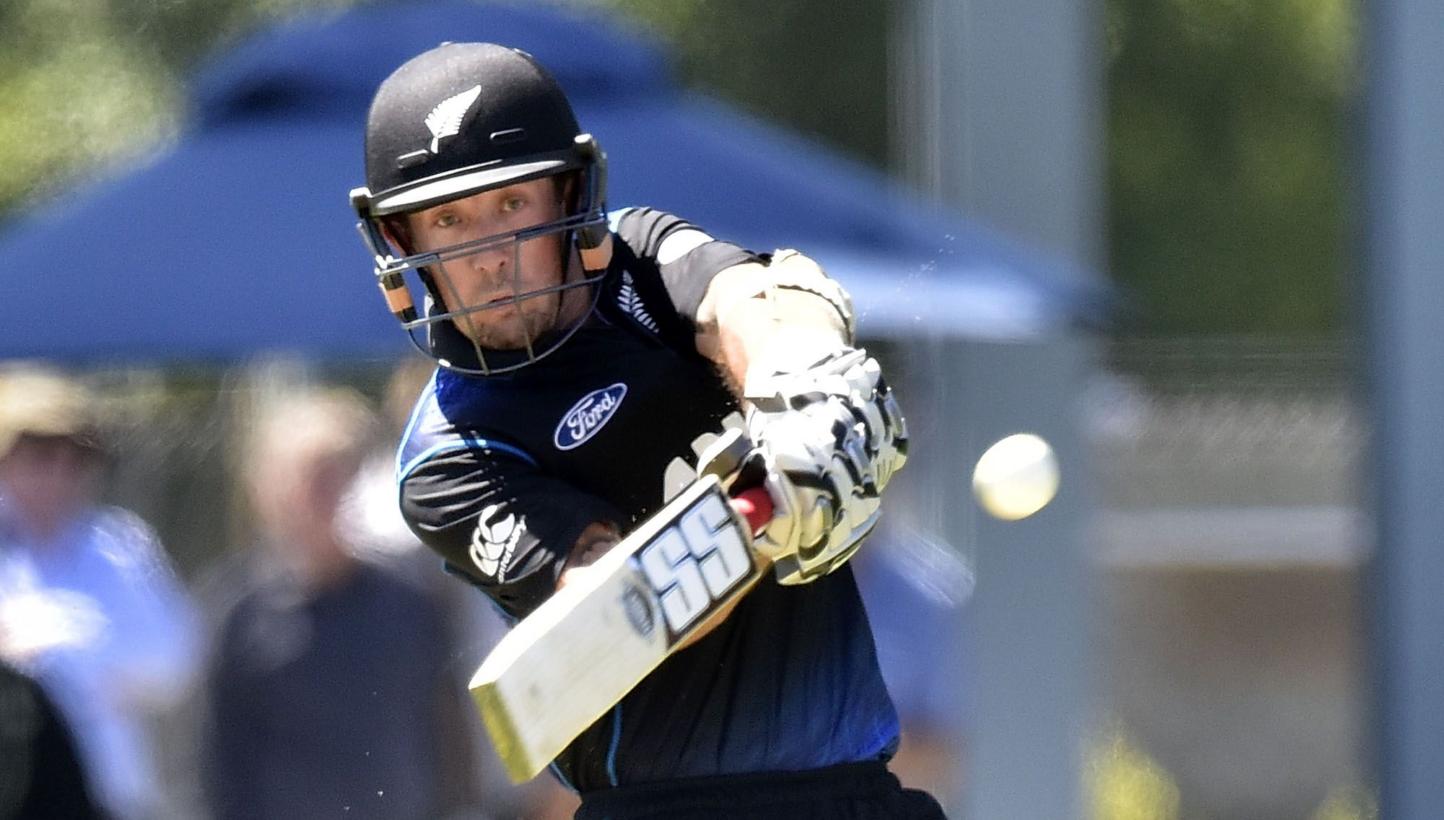 New Zealand's Luke Ronchi plays a shot during the fifth one-day International cricket match between New Zealand and Sri Lanka in Dunedin at University Oval on Jan 23, 2015. -- PHOTO: AFP
