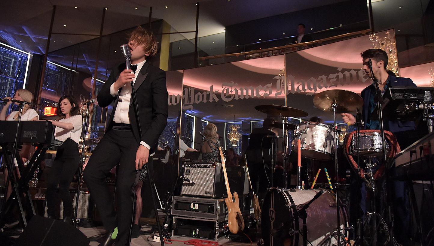 Will Butler of The Arcade Fire performs at The New York Times Magazine Relaunch Event in New York City on Feb 18. &nbsp;-- PHOTO: AFP