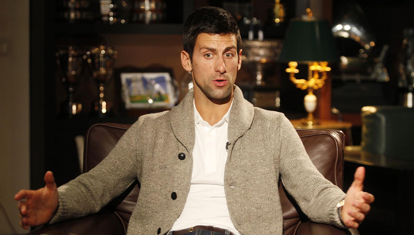 Novak Djokovic talking during an interview in Belgrade on March 1, 2015. -- PHOTO: REUTERS