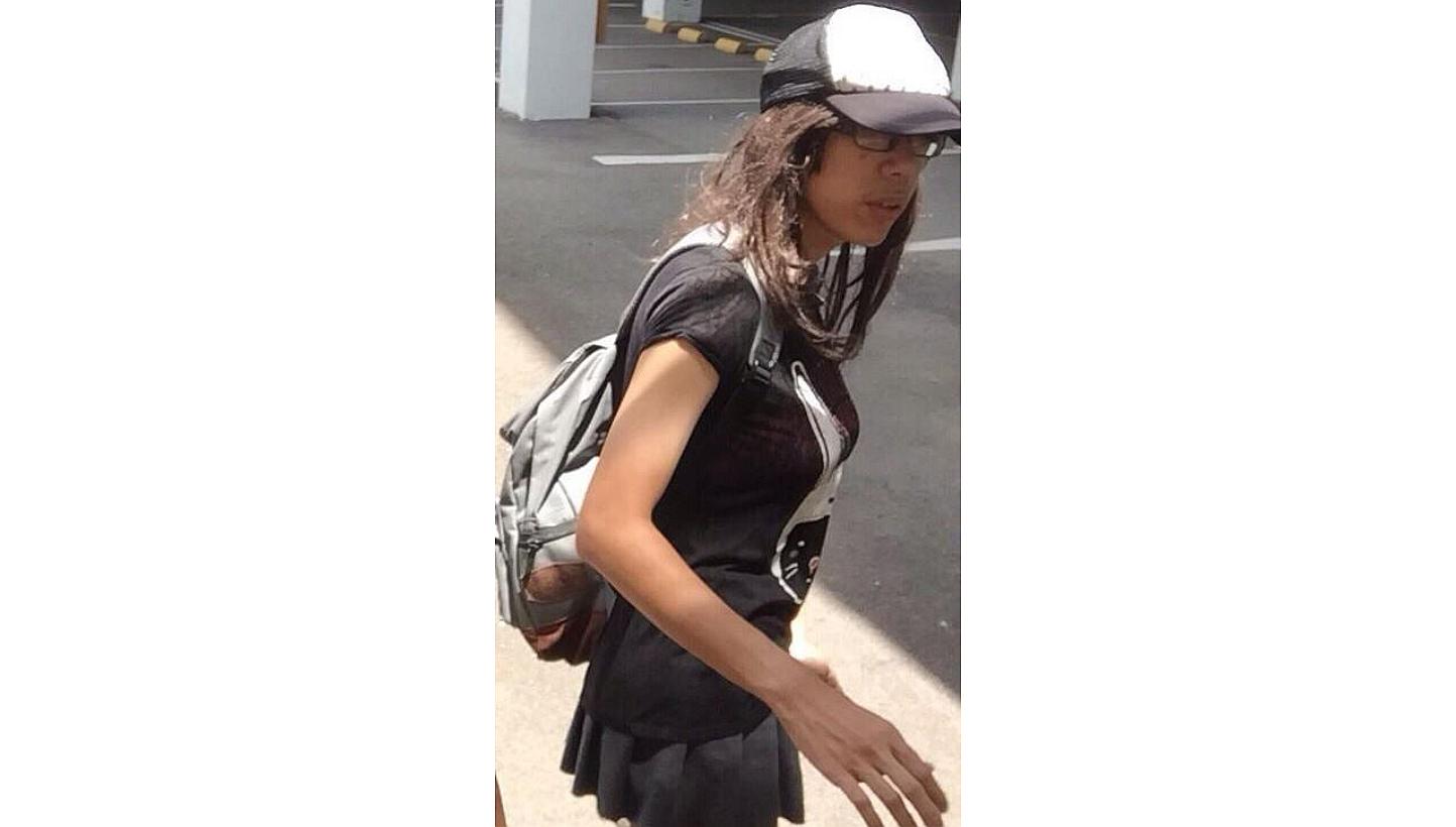 The man who allegedly dressed up as a girl to peep inside the female toilet at ITE College West. -- PHOTO: HARDWAREZONE.COM