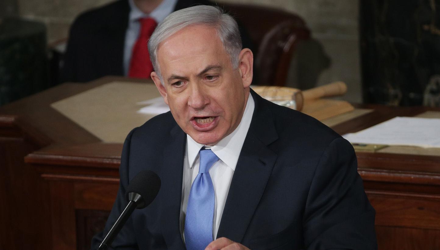 Israeli Prime Minister Benjamin Netanyahu speaking during a joint meeting of the United States Congress in the House chamber at the US Capitol in Washington, DC, on March 3, 2015. -- PHOTO: AFP