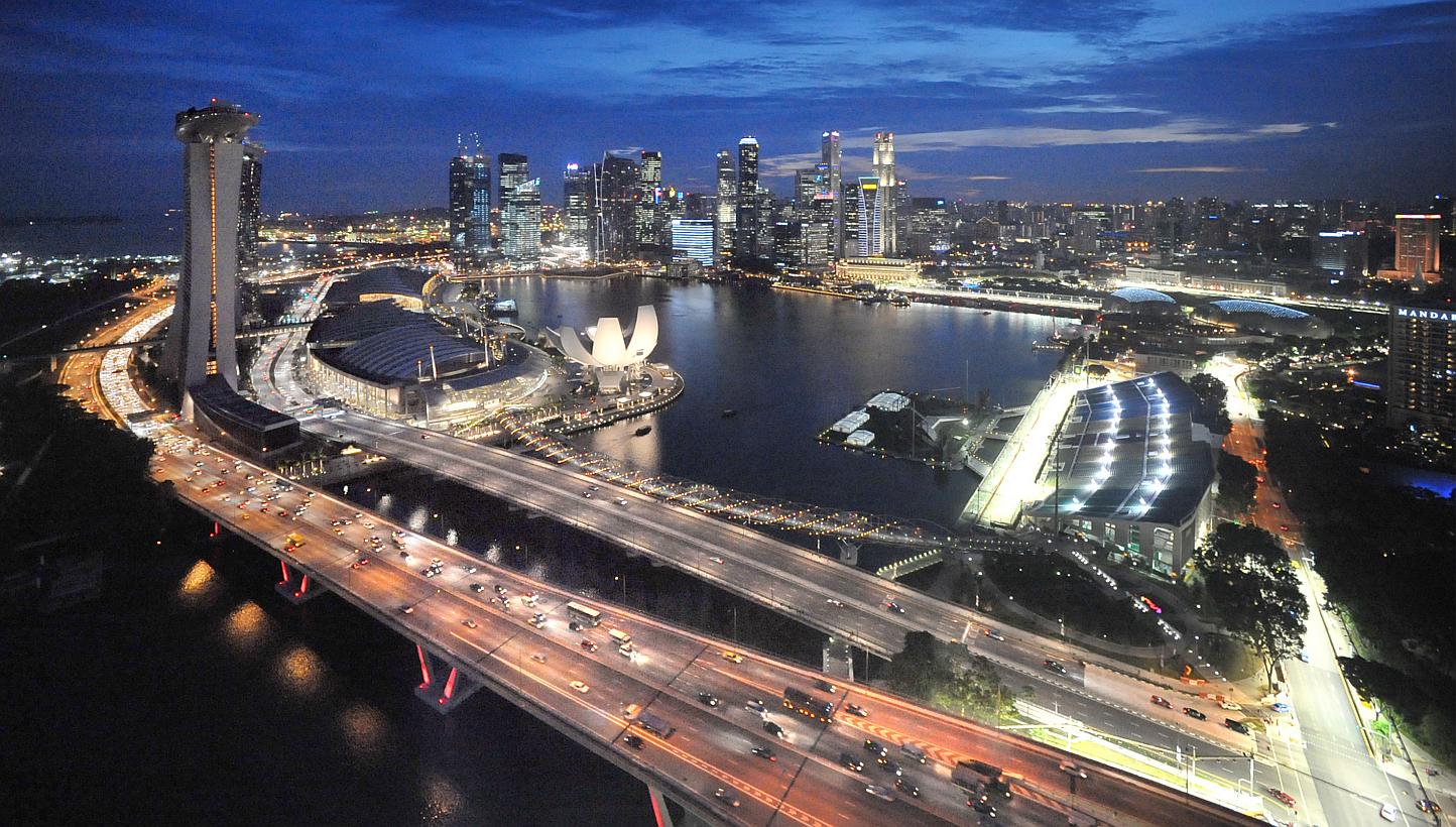 Singapore's Central Business District by night. -- PHOTO: ST FILE