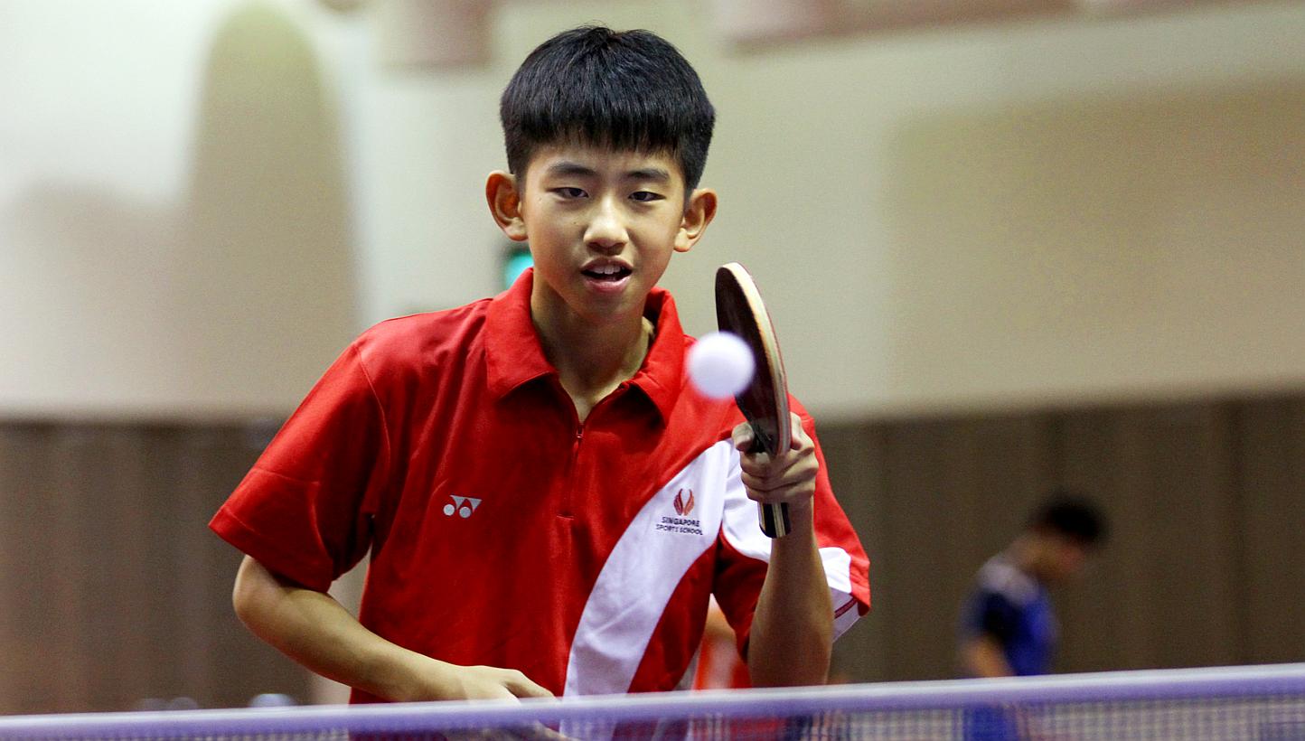 Singapore Sports School (SSP) paddler Koen Pang. Besides the traditional four-year O-Level examination route, SSP students can also opt for the International Baccalaureate Diploma, which began last year, or the Republic Polytechnic-SSP Diploma progra