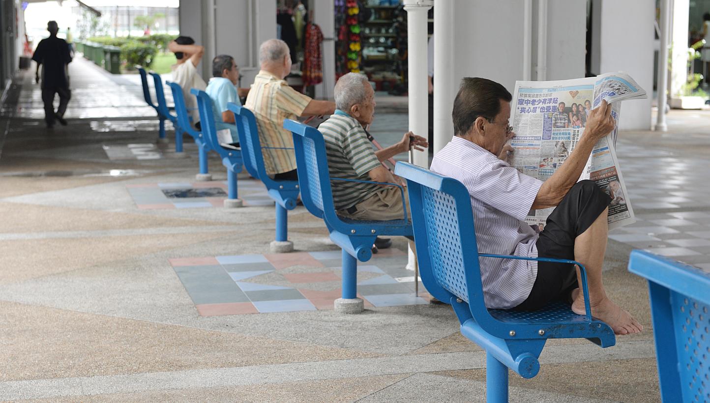 The cost of the Silver Support Scheme for the elderly is a drop in the ocean in terms of spending. -- ST PHOTO: CAROLINE CHIA
