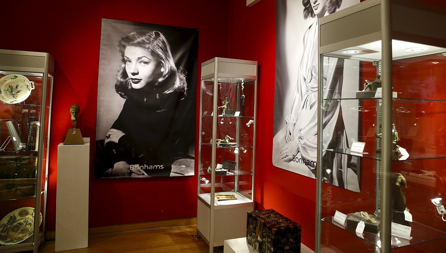 Pieces from The Lauren Bacall Collection are seen during a press preview at Bonhams' Madison Avenue gallery in New York March 24, 2015. The 700-piece collection of works from the acclaimed actress is being sold at Bonhams' Madison Avenue galleries on