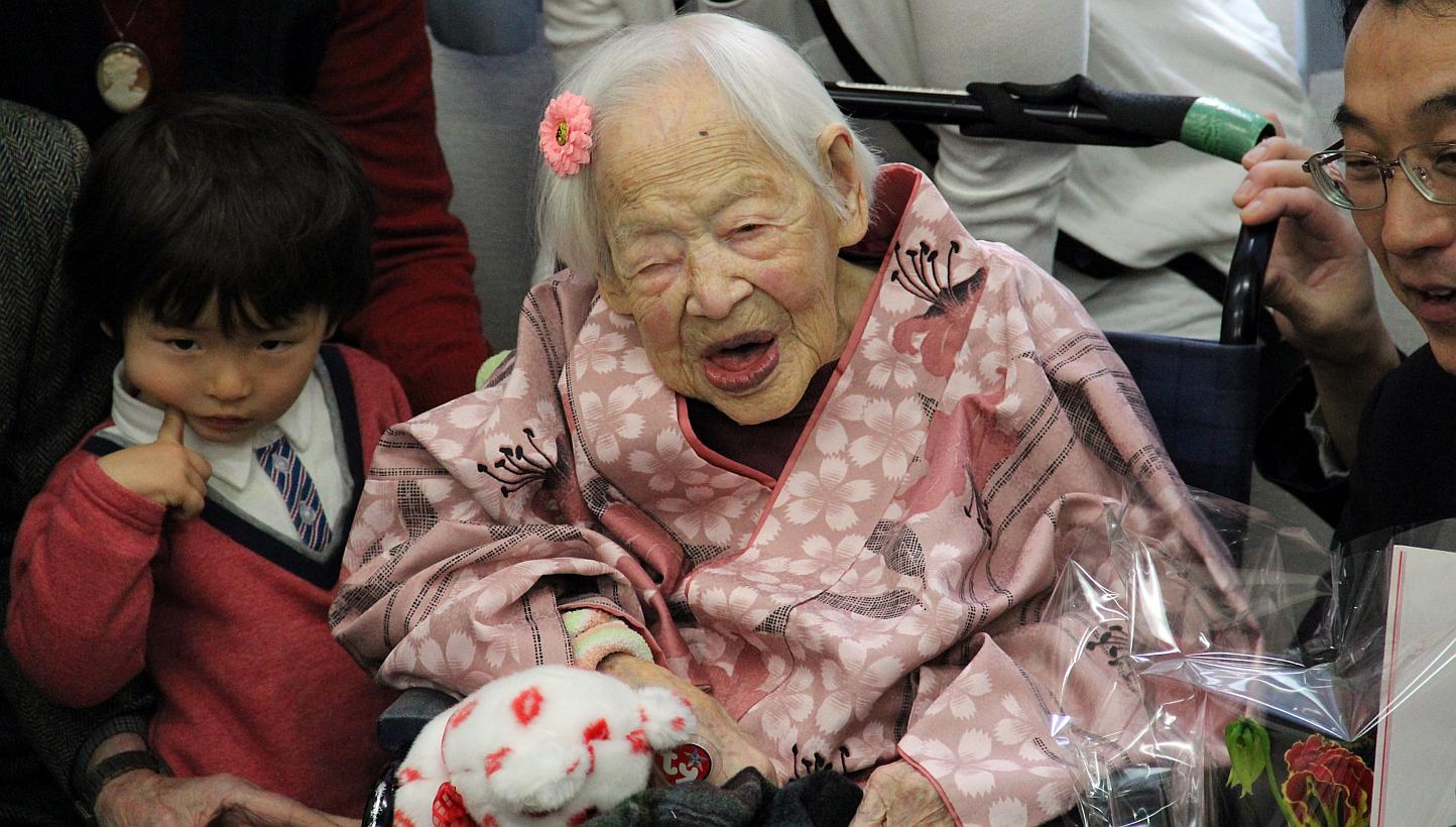 The world's oldest person, Misao Okawa, died in Japan on Wednesday, a month after celebrating her 117th birthday. -- PHOTO: EPA