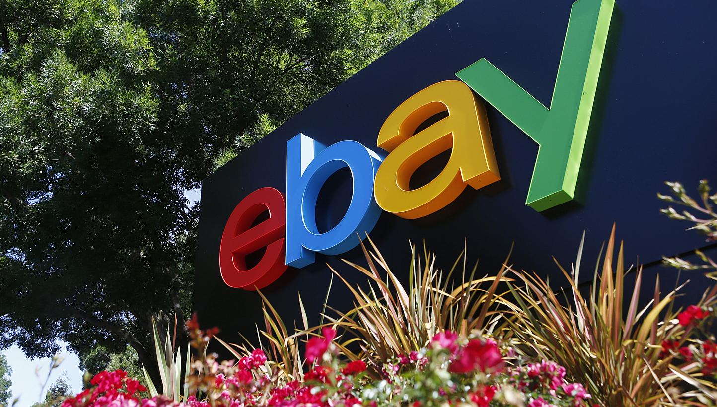 An eBay sign is seen at an office building in San Jose, California, in this file photo taken May 28, 2014. PHOTO: REUTERS
