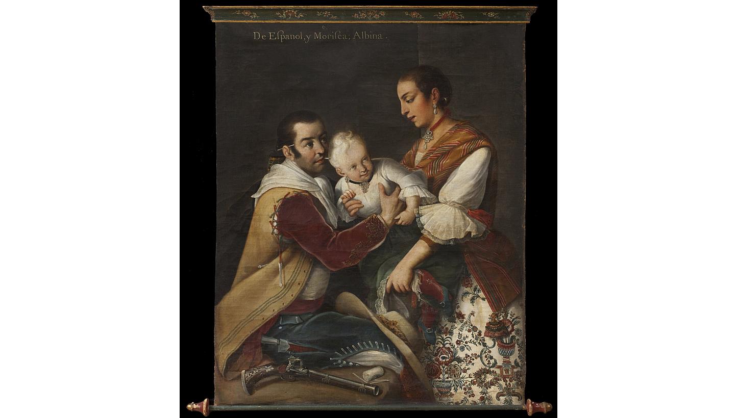 The painting, From Spaniard and Morisca, Albino, is lauded as a masterpiece of colonial Mexican art depicting mixed-race families of the era. -- PHOTO: REUTERS