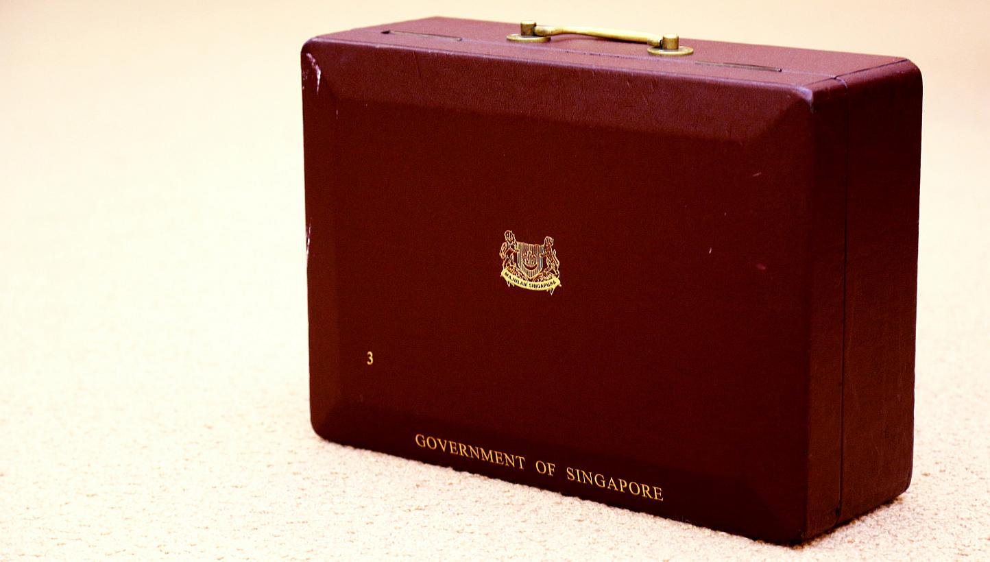 The red box in which founding prime minister Lee Kuan Yew kept his working documents was put on display at the National Museum of Singapore on Thursday. -- PHOTO: MCI