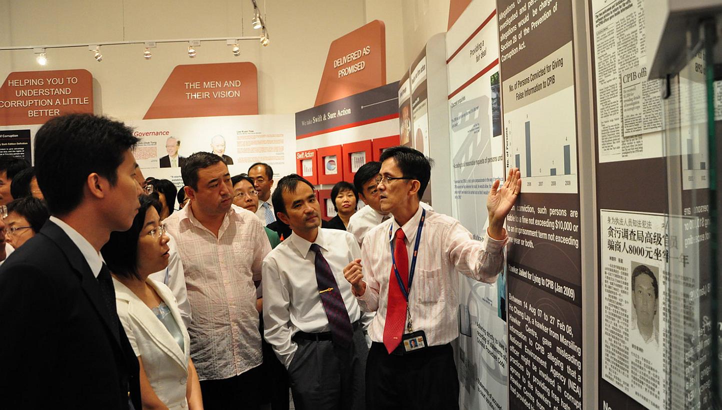 Students from the Mayors' Class at Nanyang Technological University (NTU) visiting the Corrupt Practices Investigation Bureau (CPIB). The number of complaints the CPIB received in 2014 and the number of cases it subsequently registered for investigat