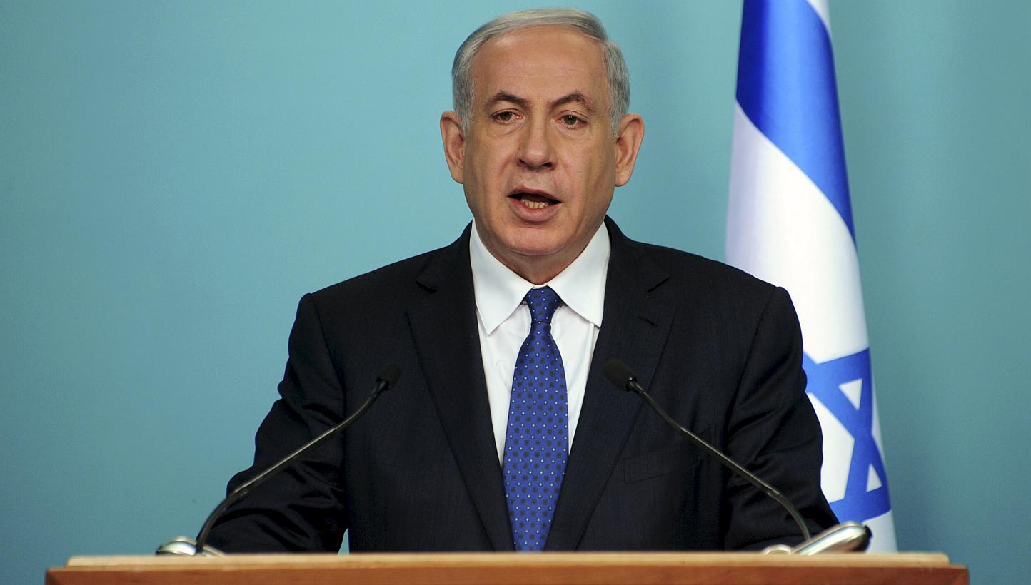 Israeli Prime Minister Benjamin Netanyahu delivers a statement to the media in Jerusalem on April 1, 2015. -- PHOTO: REUTERS