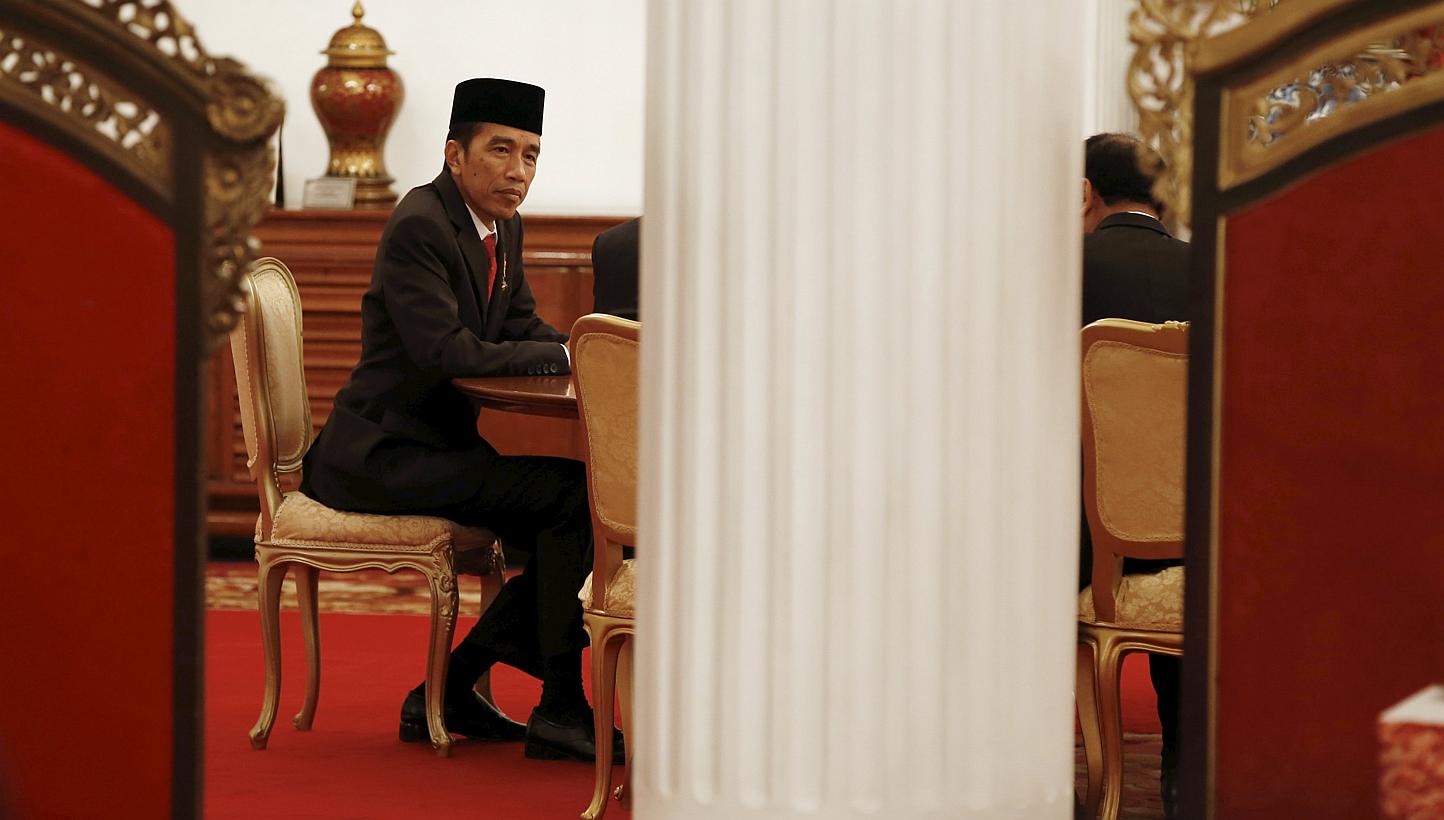 Indonesia's President Joko Widodo holding a meeting following a ceremony at the Presidential Palace in Jakarta, Indonesia on April 28, 2015. -- PHOTO: REUTERS 
