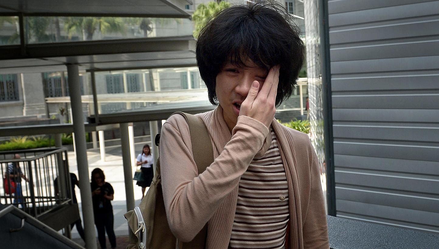 Amos Yee (above), 16, was struck in the face by a man outside the State Courts on Thursday. -- ST PHOTO: KUA CHEE SIONG&nbsp;