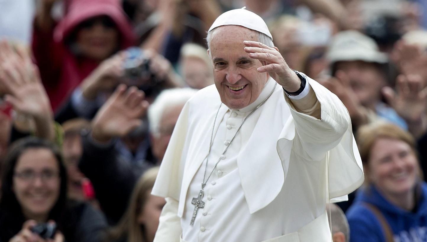 Pope Francis in Saint Peter's Square, in the Vatican City, on April 29, 2015. An Italian man hung the phone up on Pope Francis twice thinking he was being pranked, but later apologised to him personally for his error, Vatican newspaper l'Osservatore 