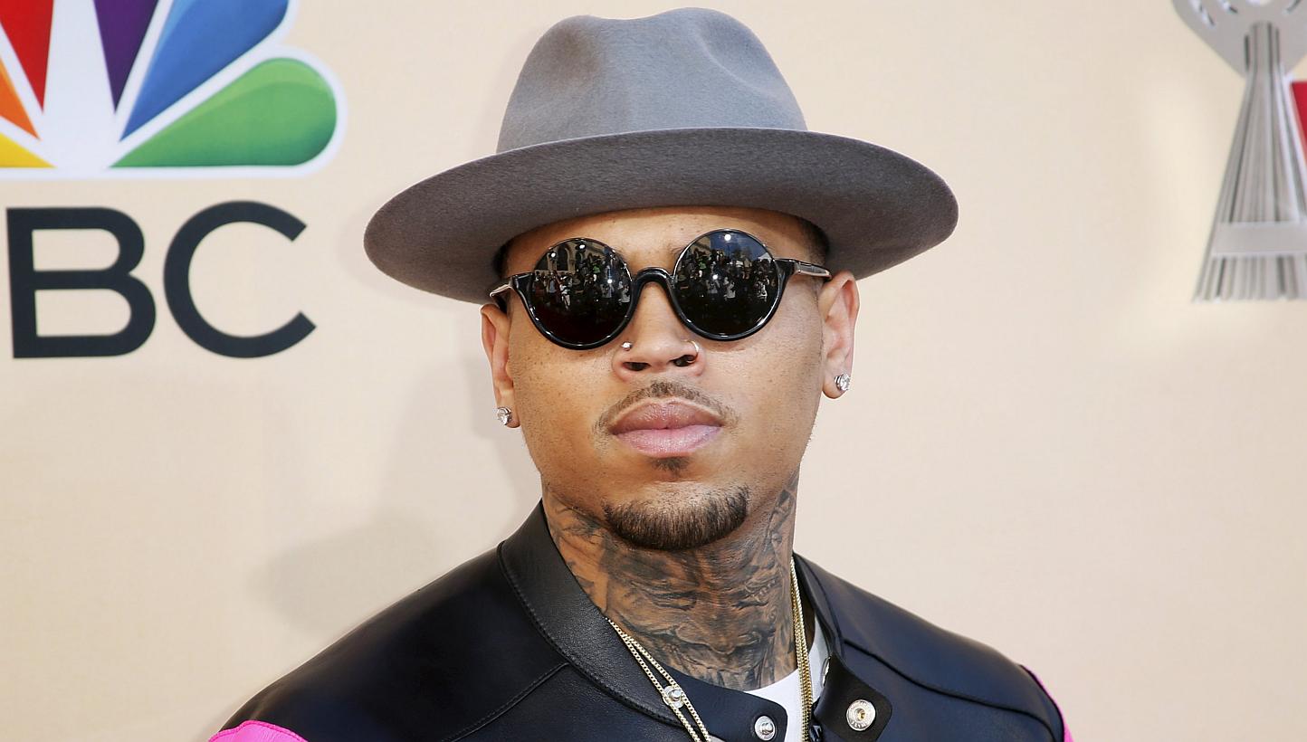 Chris Brown posing at the 2015 iHeartRadio Music Awards in Los Angeles. Brown denied on Monday being involved in an altercation at a Las Vegas casino. -- PHOTO: REUTERS