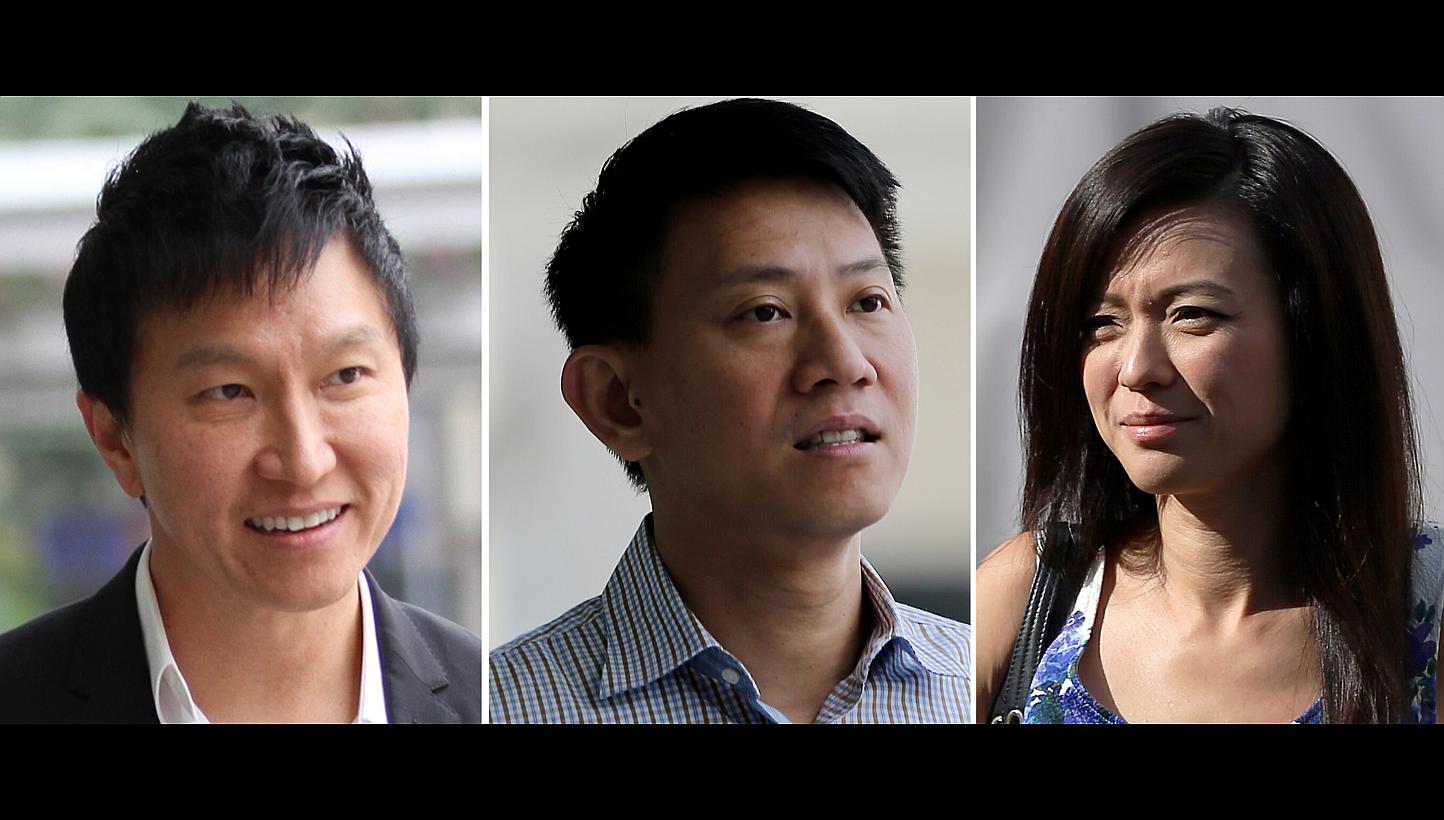 The prosecution charged that the 2006 decision to increase Ms Ho Yeow Sun's salary was not made by Xtron directors but by her husband Kong Hee (left) and fellow pastor Tan Ye Peng (centre). Wee (right) allegedly wrote the minutes of the supposed boar