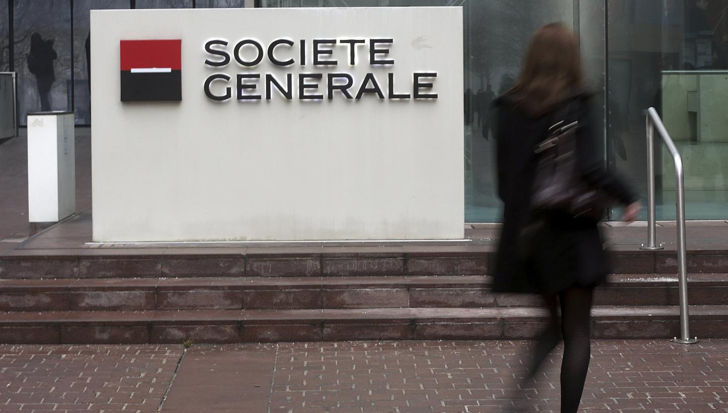 French bank Societe Generale reported a fivefold increase in its first quarter net income thanks to investment banking gains and a smaller hit from its struggling Russian unit. -- PHOTO: REUTERS