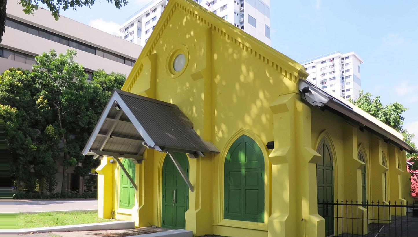 The green and yellow 8,000 sq ft building in Middle Road will be the new home for photography and film centre Objectifs. -- PHOTO: OBJECTIFS