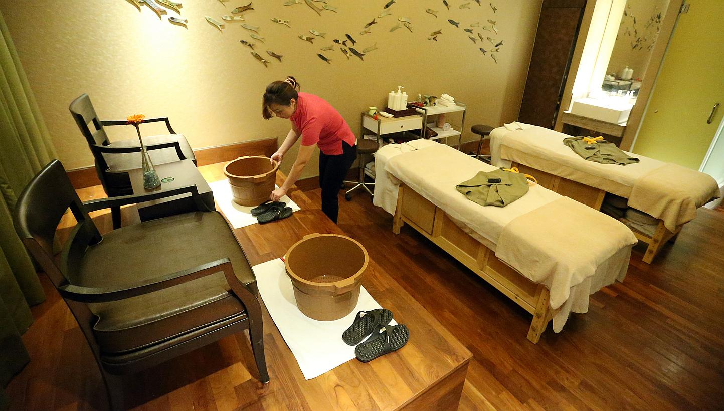 A suite for couples at the Chinois Spa, one of the first to sign up with EZ-Link for the Trust programme. Should a spa operator go bust, EZ-Link will return the unutilised funds to prepaid package customers.
