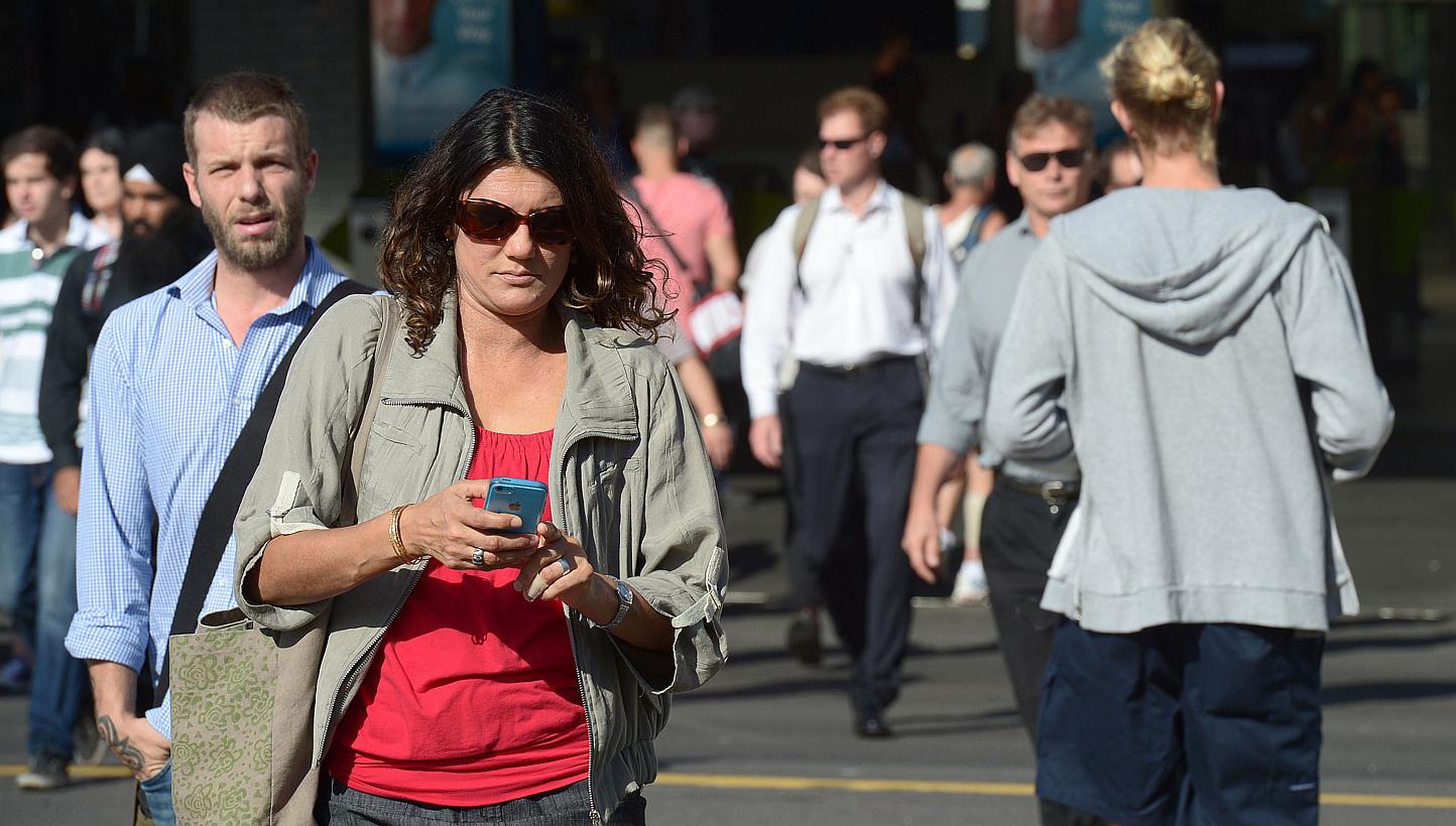 Pedestrians in Melbourne's Central Business District on Feb 10, 2015. Australia's unemployment rate edged up to 6.2 per cent in April, official figures showed on Thursday, in a widely expected increase reflecting the nation's economic wobbles as it m