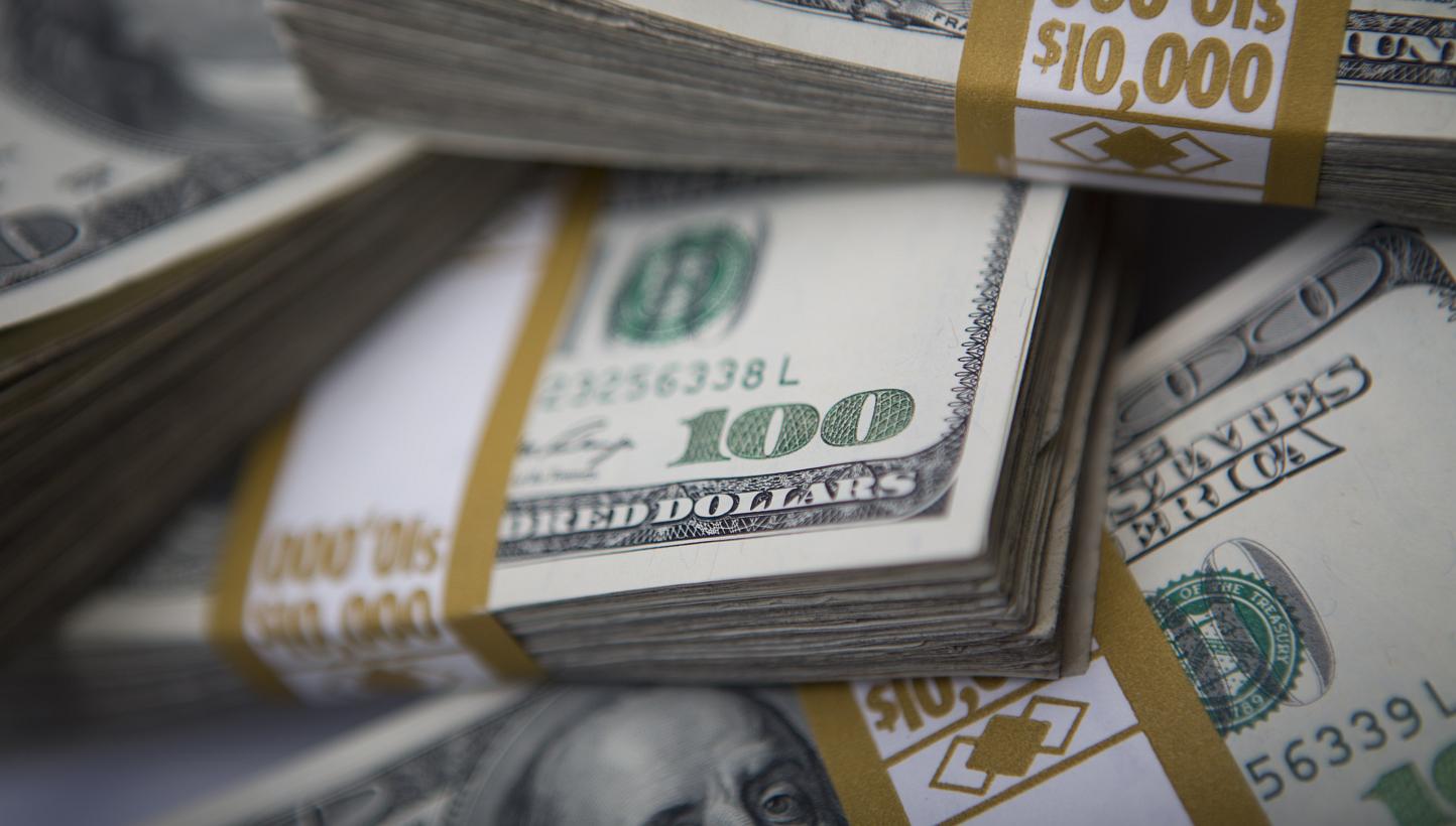 The US dollar fell sharply Wednesday after weaker-than-expected US economic data and a warning from Federal Reserve Chair Janet Yellen that stock valuations were "quite high". -- PHOTO:&nbsp;BLOOMBERG