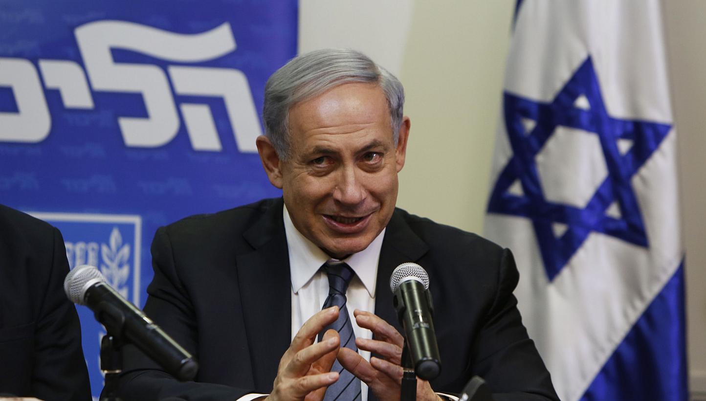 Israeli Prime Minister Benjamin Netanyahu speaks during a press conference at the Knesset in Jerusalem, on May 6, 2015, after announcing the formation of a coalition government and reaching an agreement with the religious nationalist Jewish Home part