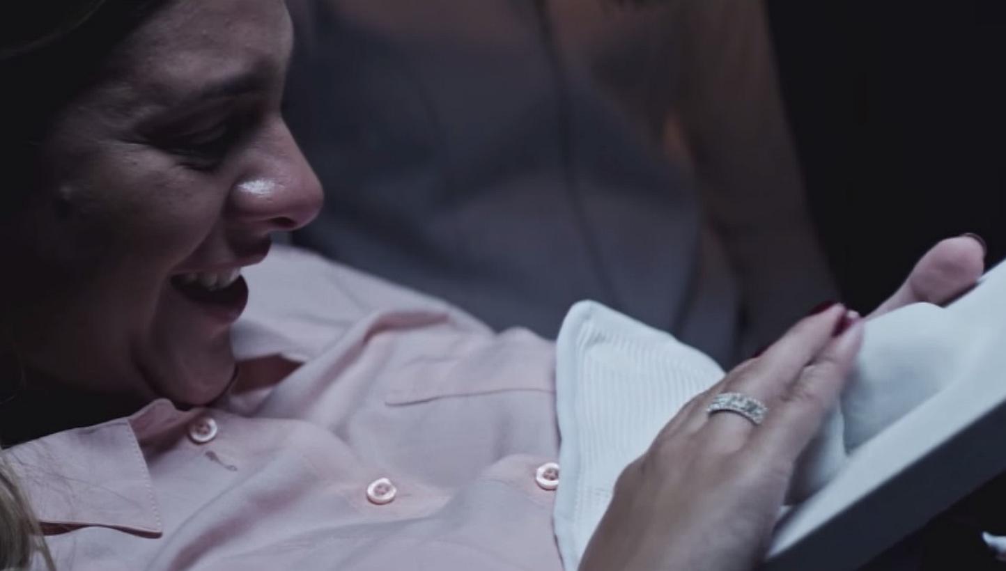 In an emotional video, created by diaper company Huggies Brazil, expectant mother Tatiana Guerra, who lost her sight at age 17, gets to "see" her baby for the first time thanks to 3D printing technology. -- SCREENGRAB: HUGGIES BRAZIL/ YOUTUBE