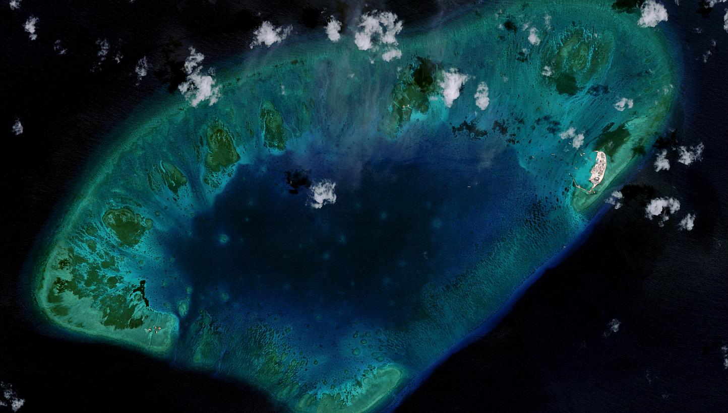 West London Reef is pictured in the South China Sea in 2015. Newly released satellite images show Vietnam has carried out significant land reclamation at two sites in the disputed sea. -- PHOTO: REUTERS&nbsp;