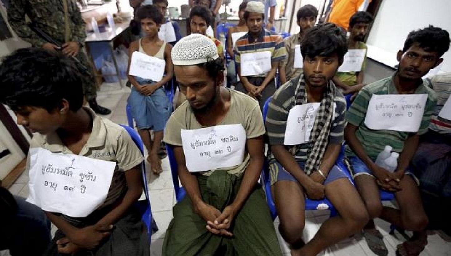 Suspected ethnic Rohingya migrants, who were rescued by Thai officials from a jungle, being detained in Songkhla province. -- PHOTO: THE STAR/ ASIA NEWS NETWORK&nbsp;