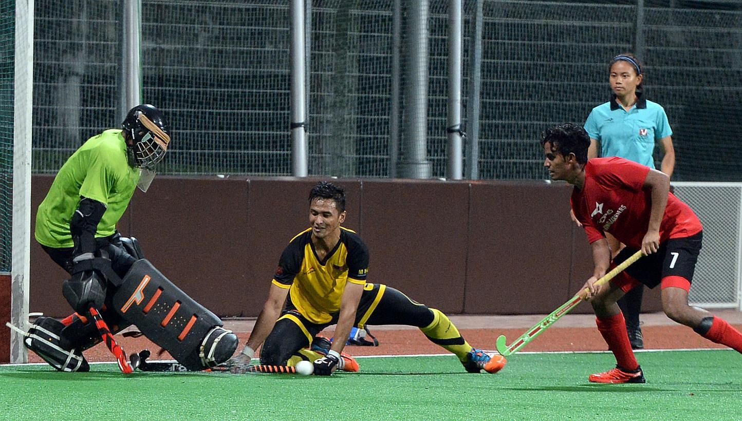 Singapore's Mens hockey team will play a friendly match against neighbors Malaysia's team as they prepare for the upcoming SEA Games. -- ST PHOTO: AZIZ HUSSIN &nbsp;