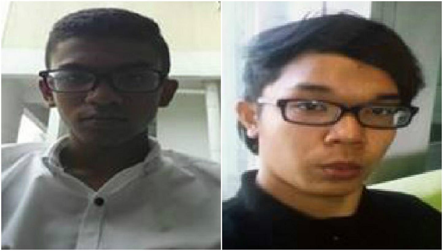 The police are appealing for information on two missing persons. 13-year-old Muhammad Dhaifan Syakirin Riduan (left) and 21-year-old Muhammad Afiq Kamis (right). -- PHOTO: SINGAPORE POLICE FORCE&nbsp;