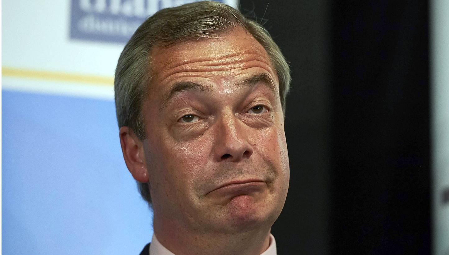 United Kingdom Independent Party leader Nigel Farage reacting after he failed to win the seat of Thanet South in Margate, on May 8, 2015, during the British general election. -- PHOTO: AFP