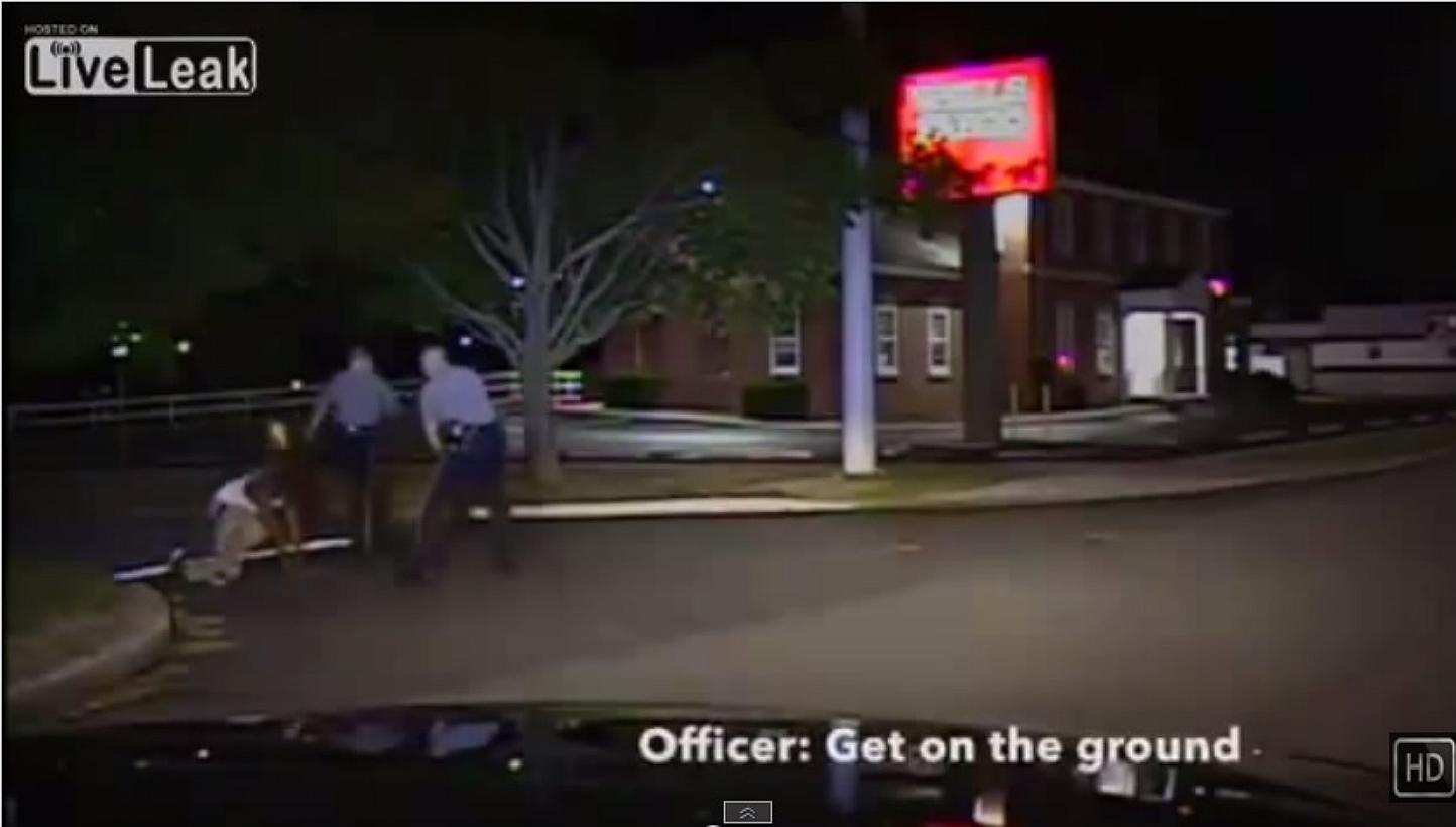 A screenshot from an online video of the alleged assault. A white police officer has been indicted on a felony assault charge in the northeastern state of Delaware after being caught on video kicking a black man in the face, US prosecutors said Frida