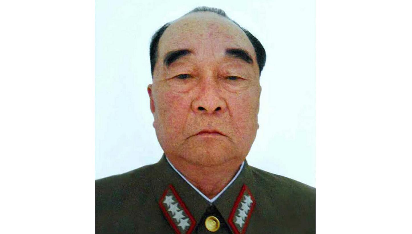 An undated file picture released by the Rodong Sinmun, the newspaper of the North Korean ruling Workers Party, on May 11, 2015, shows General Kim Kyok-sik, who died on May 10, 2015, of respiratory failure at the age of 77 after suffering from an unid