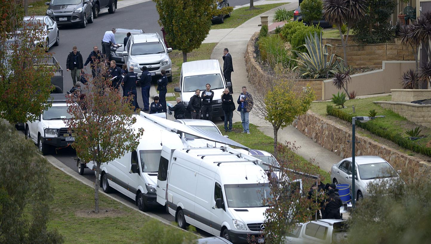 Australian police conducting a terror raid in Greenvale, Melbourne, on May 8, 2015. The country will allocate an extra A$450 million (S$476 million) to fight home-grown terrorism and bolster intelligence agencies to counter "evolving threats and tech