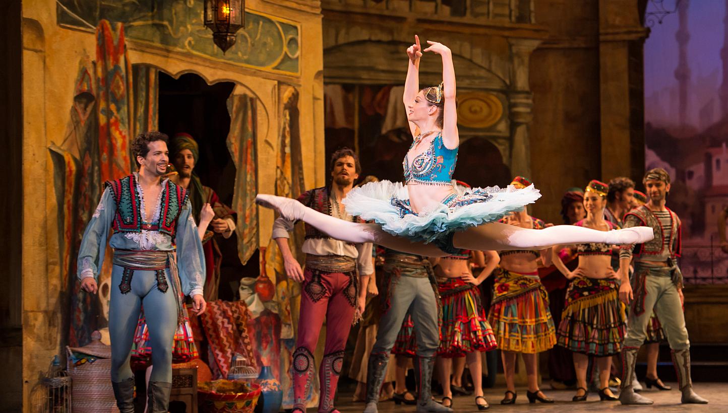 The costumes for Le Corsaire are a rainbow of midriff-baring teal and mauve, dripping with crystals and sequins. -- PHOTO: ASH