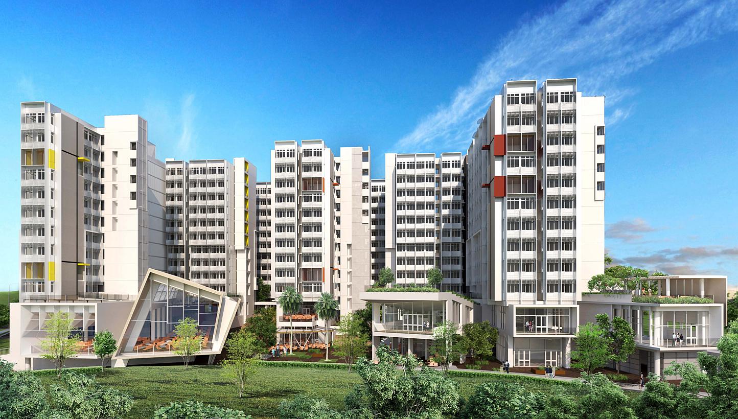 Artist's impression of Nanyang Technological University (NTU's) North Hill precinct student hostels. -- PHOTO: NANYANG TECHNOLOGICAL UNIVERSITY