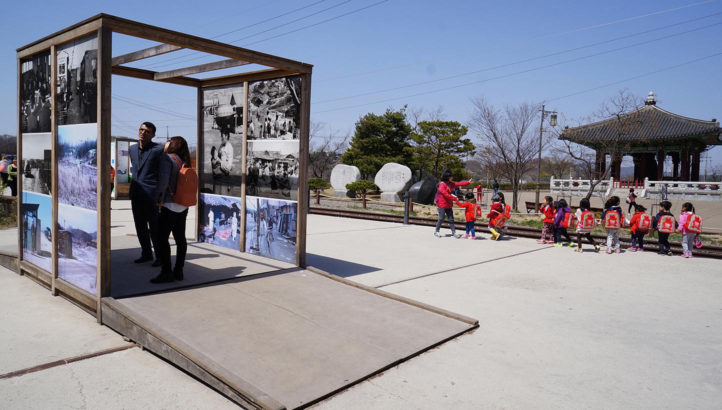 Visitors young and old at Imjingak Peace Park, which is located at the border city of Paju, about 7km from the Demilitarised Zone dividing the two Koreas. Built in 1972 with the hope of unification, it features photos of the Korean War and displays u