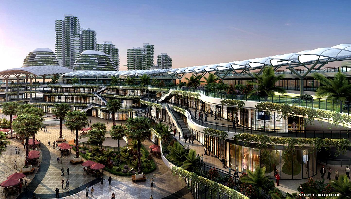 An artist impression of the Forest City in Johor, a project by Country Garden Pacificview (CGPV), which is located close to Singapore's Tuas Second Link. -- PHOTO: COUNTRY GARDEN PACIFICVIEW