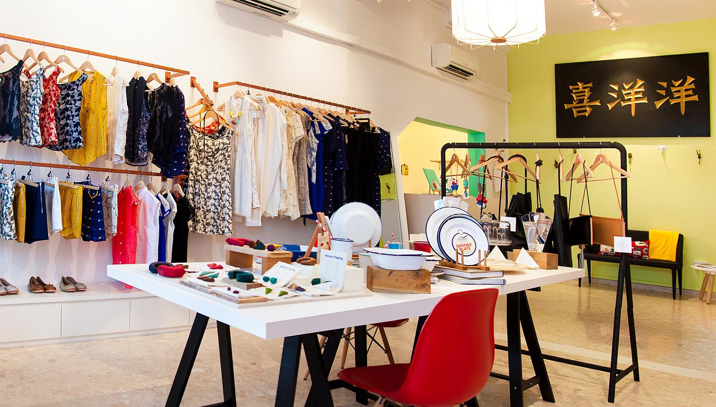 Among the businesses affected by URA's recent actions are a handful of startups and design agencies, homeware shop and studio Bloesem, apparel retailer Nana and Bird (above), and decade-old nail parlour and spa Hui Aesthetics. -- ST PHOTO: ARUN RAMU&