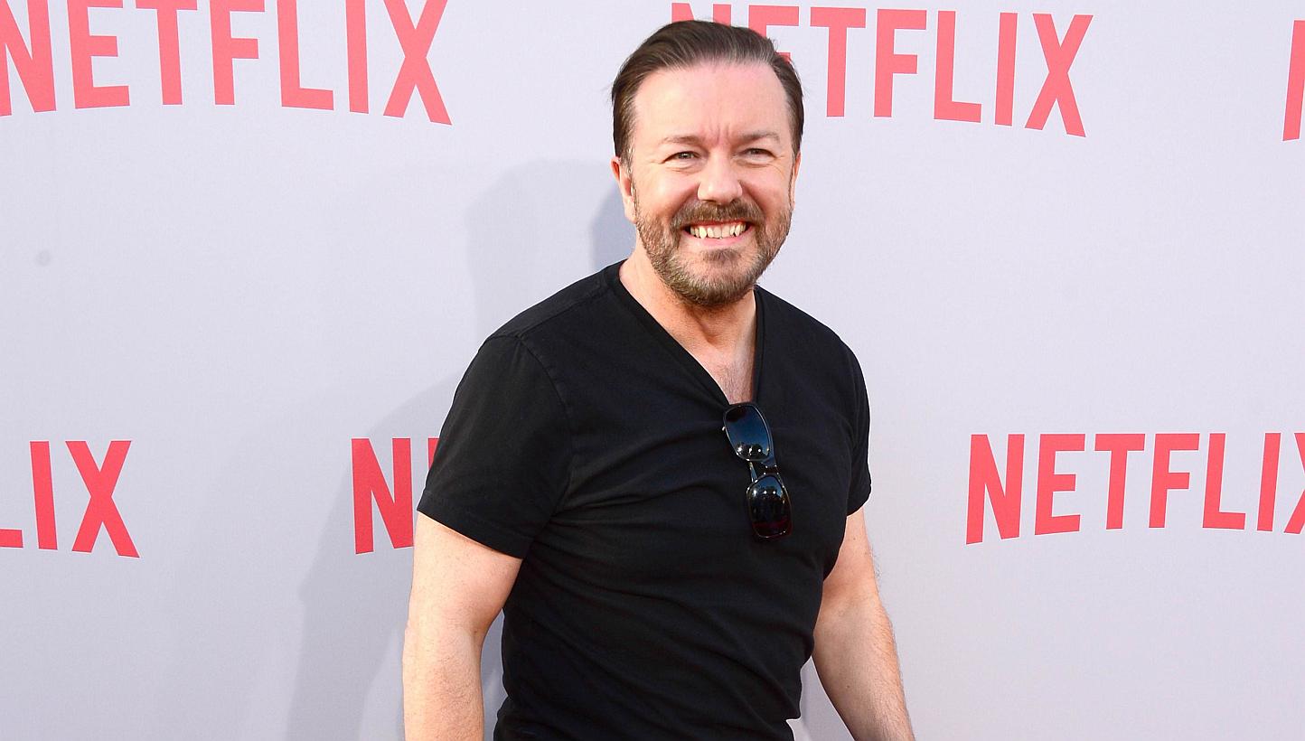 A film version of The Office with Ricky Gervais (above) and a Pablo Escobar biopic with husband-and-wife stars Javier Bardem and Penelope Cruz were among the projects landing deals at the Cannes Film Festival as it entered its second day on Thursday.