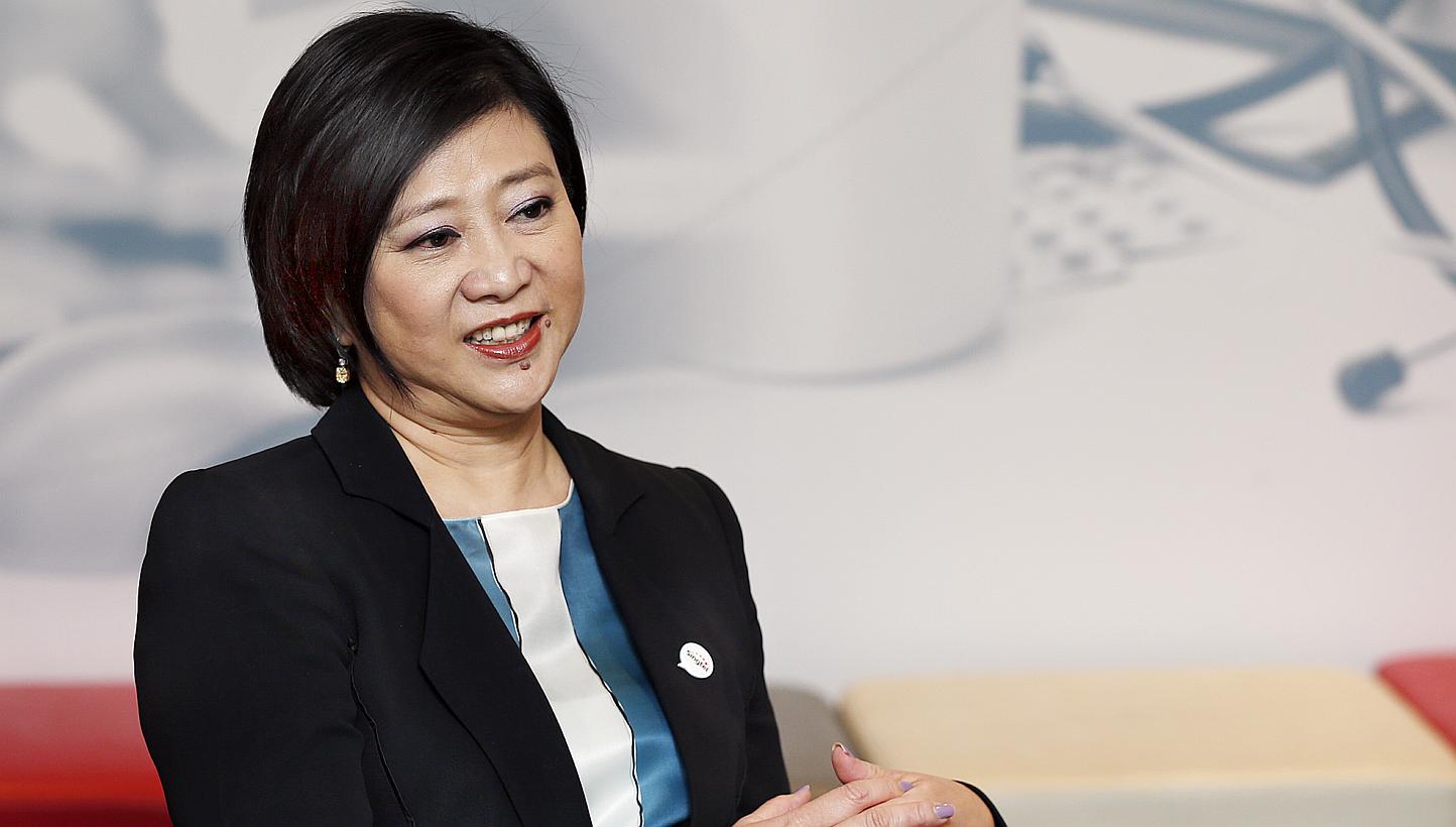 Ms Chua says Singtel wants to ensure engineers remain in the field. -- ST PHOTO: LAU FOOK KONG