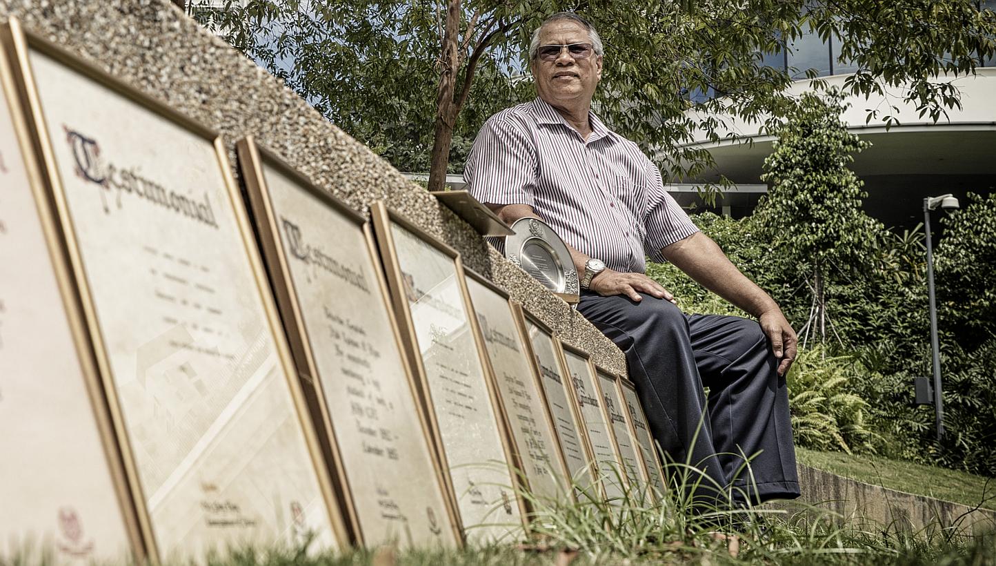 Veteran police officer Abd Rahman Khan Gulap Khan, seen with his awards and commendations, was at the front line of several major investigations.