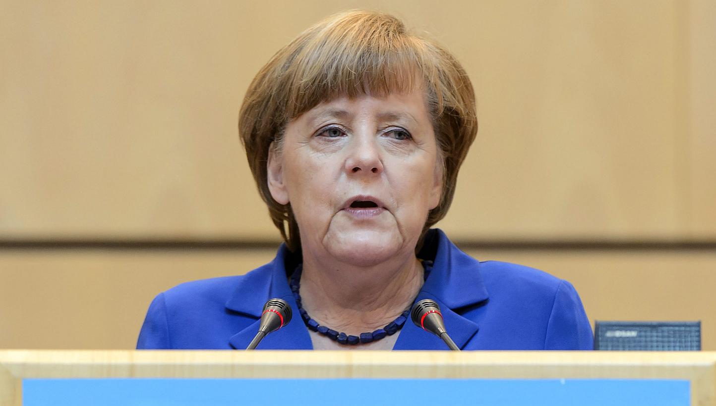 Merkel stressed the interconnectedness of global health systems, insisting all nations must work together to root out the problem of antimicrobial resistance. -- PHOTO: EPA