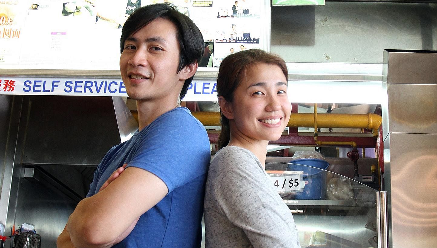 Owners Daniel Lee and Joanne Ng (both above) of the Ru Ji Kitchen chain. There are three outlets which normally serve about 300 bowls of noodles a day each. -- PHOTO: COURTESY OF FOOD NETWORK