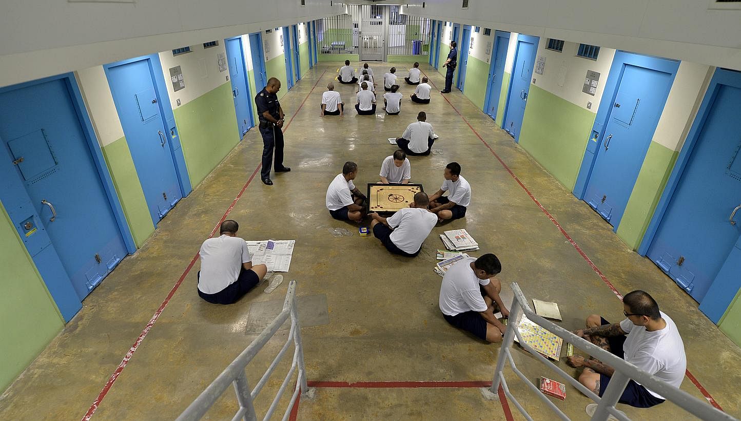 The needs of Singapore's greying population are being addressed across the island, including behind bars. -- PHOTO: ST FILE