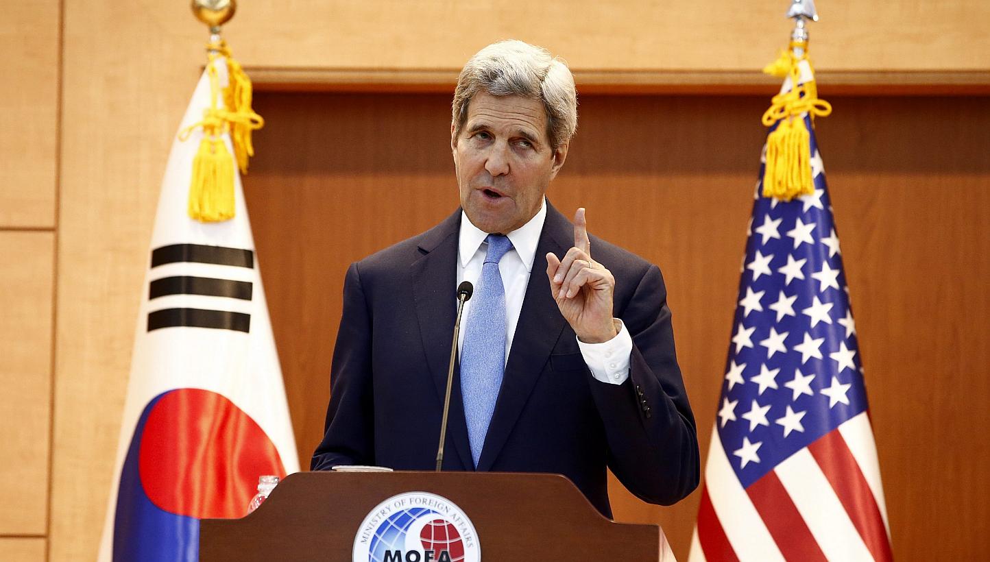 US Secretary of State John Kerry said at a press conference in Seoul, South Korea, on May 18, 2015, that he was confident the takeover of the western Iraqi city of Ramadi by Islamic State in Iraq and Syria (ISIS) militants would be reversed in coming