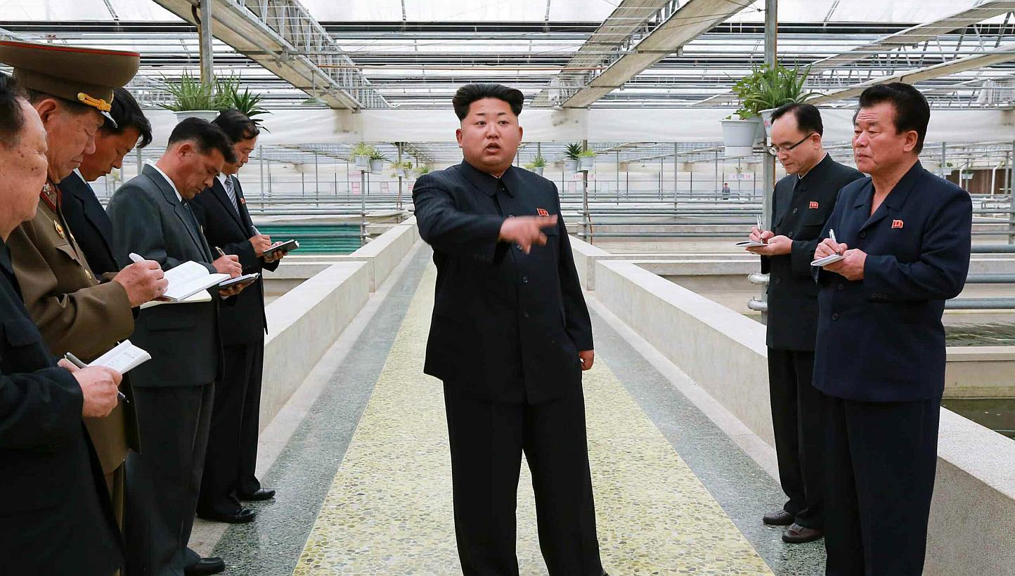 A large photo on the front page of the ruling party's official newspaper, the Rodong Sinmun, showed a clearly irate Mr Kim wagging an admonishing finger at a group of officials in a building housing terrapin breeding tanks. -- PHOTO: EPA&nbsp;