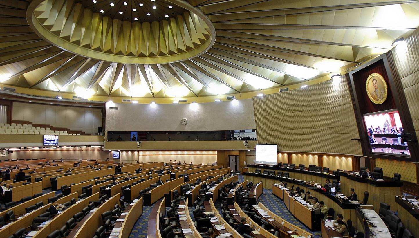 National Legislative Assembly members attend a meeting at the Parliament in Bangkok on March 5, 2015.&nbsp;A Thai general election planned for early 2016 will now take place in August 2016 at the earliest, a deputy prime minister said on Tuesday, May
