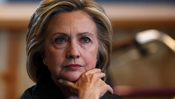 US presidential candidate Hillary Clinton listens to remarks at a roundtable campaign event with small businesses in Cedar Falls, Iowa, United States, May 19, 2015. -- PHOTO: REUTERS